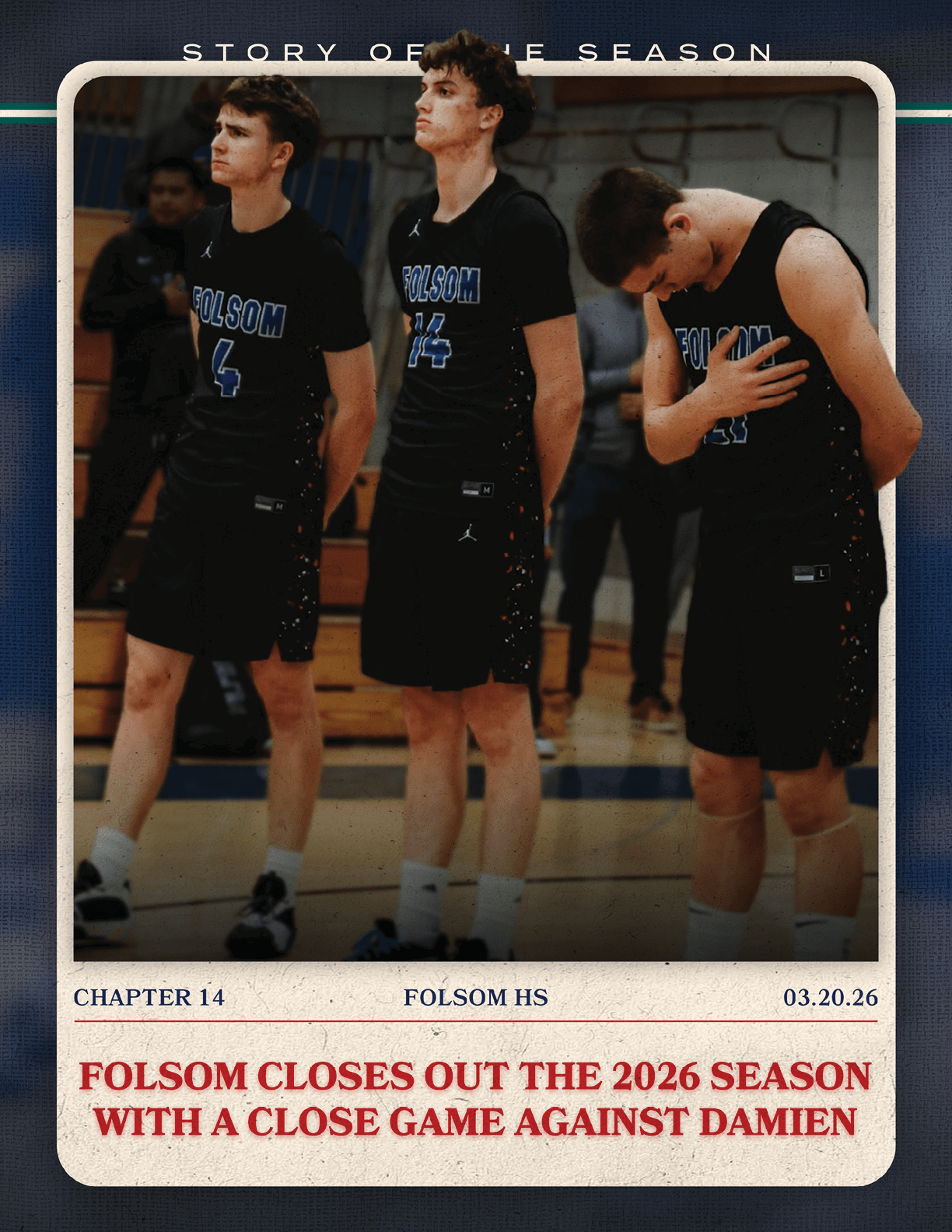 A group of men wearing black basketball uniforms stand on a basketball court. AI generated content