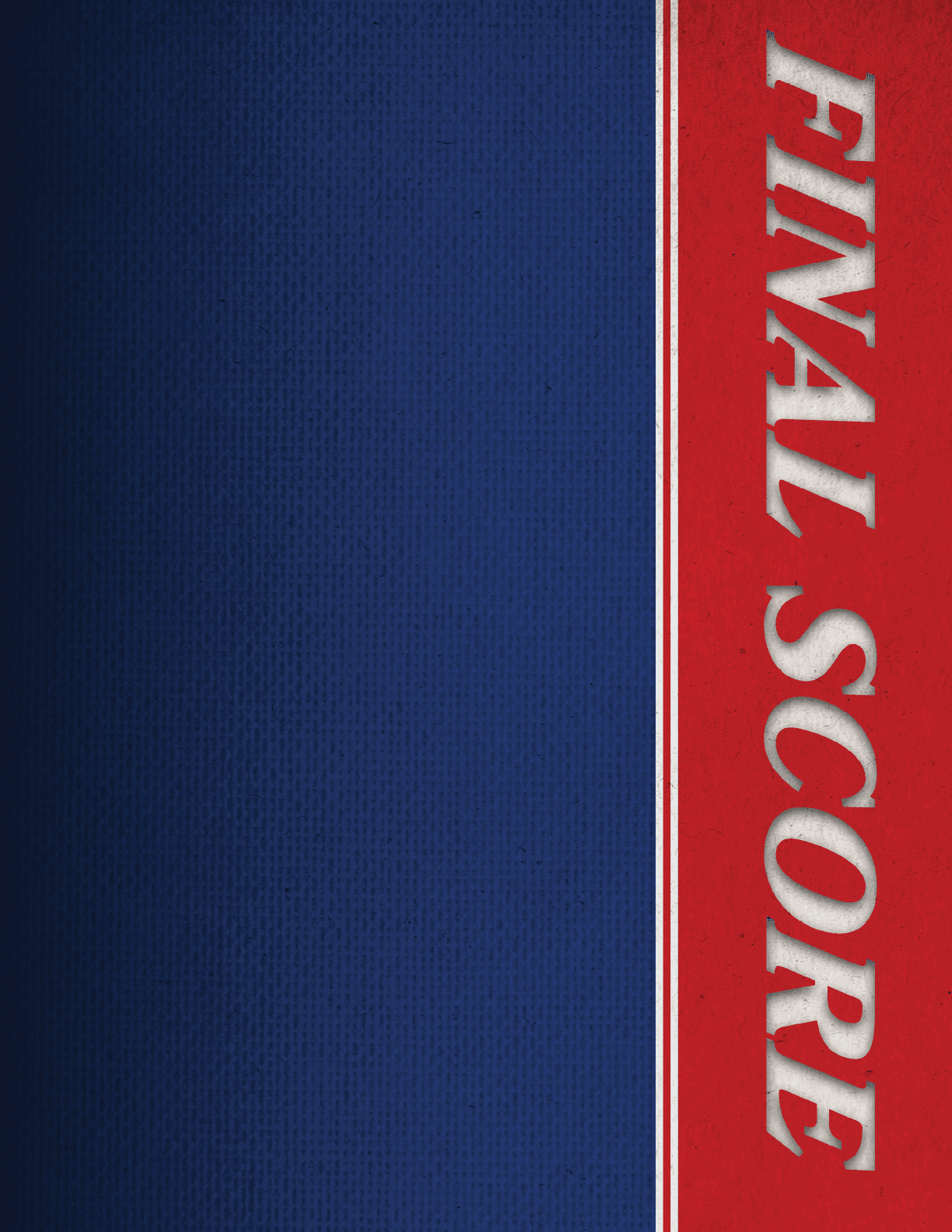 A blue and red striped banner with the words “Final Score" written on it. AI generated content