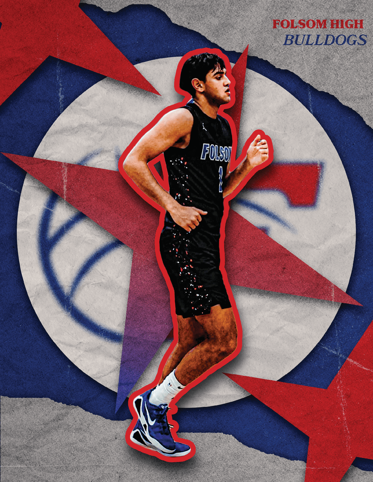 A man wearing a basketball uniform is running on a court. AI generated content