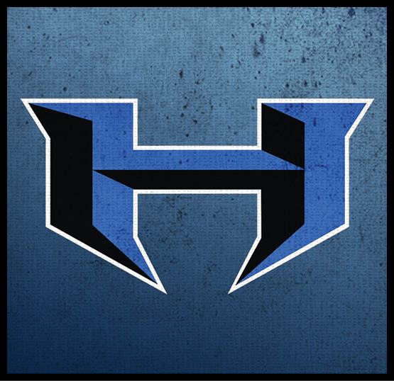 A blue and white logo with a blue H. AI generated content