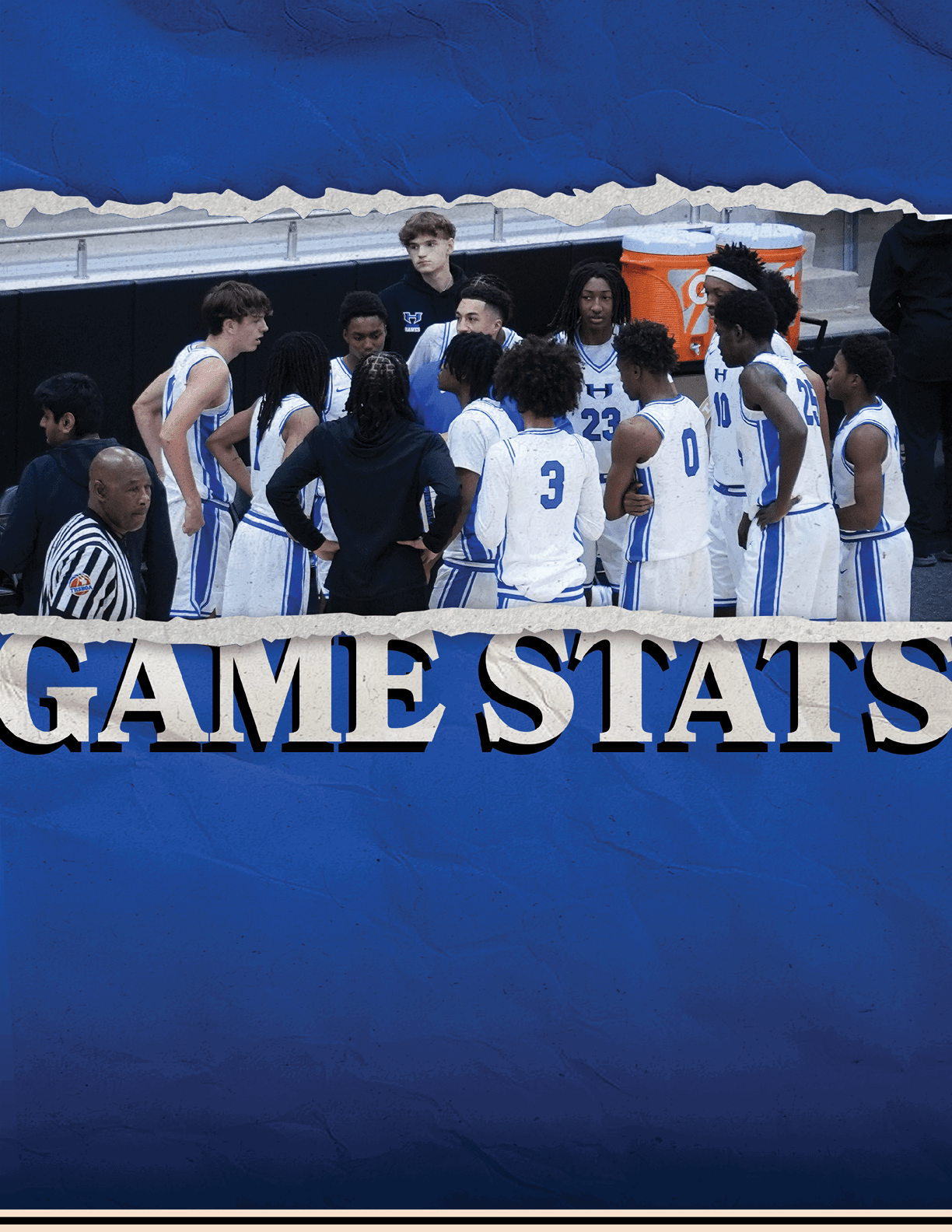 A group of basketball players huddled together on the court. AI generated content