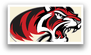A tiger with its mouth open, showing its teeth. AI generated content