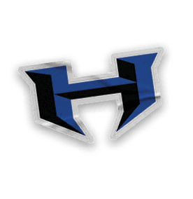 A collection of six different H logo stickers. AI generated content