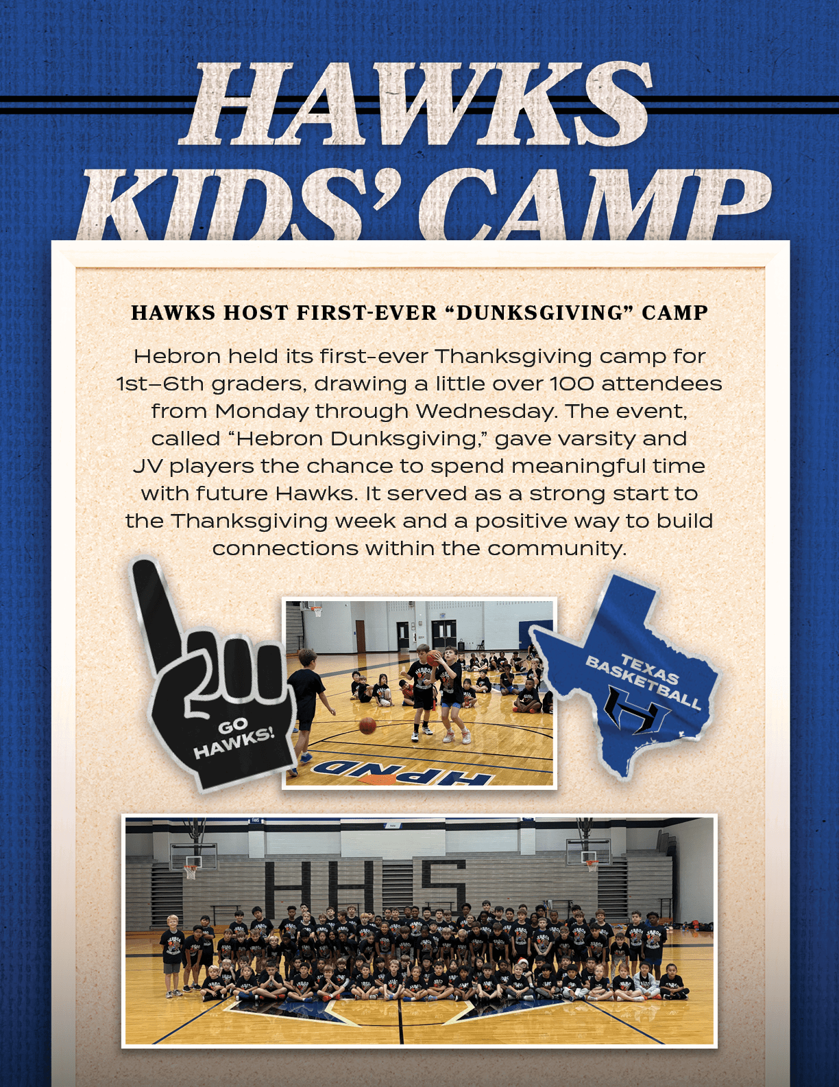 Hebron held its first ever Thanksgiving camp for 1st–6th graders, drawing a little over 100 attendees from Monday thr...