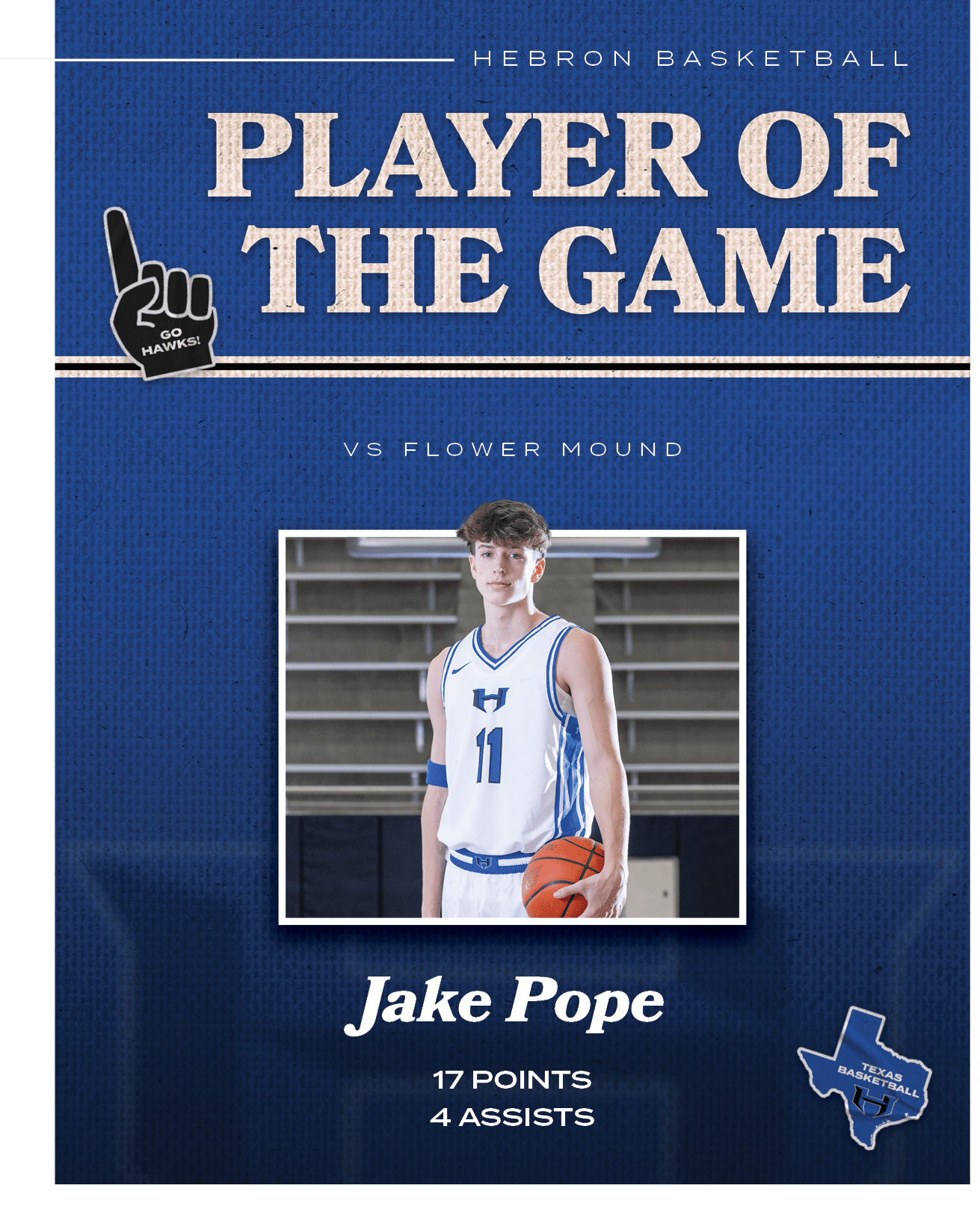 VS FLOWER MOUND,HEBRON BASKETBALL,Jake Pope 17 POINTS 4 ASSIST