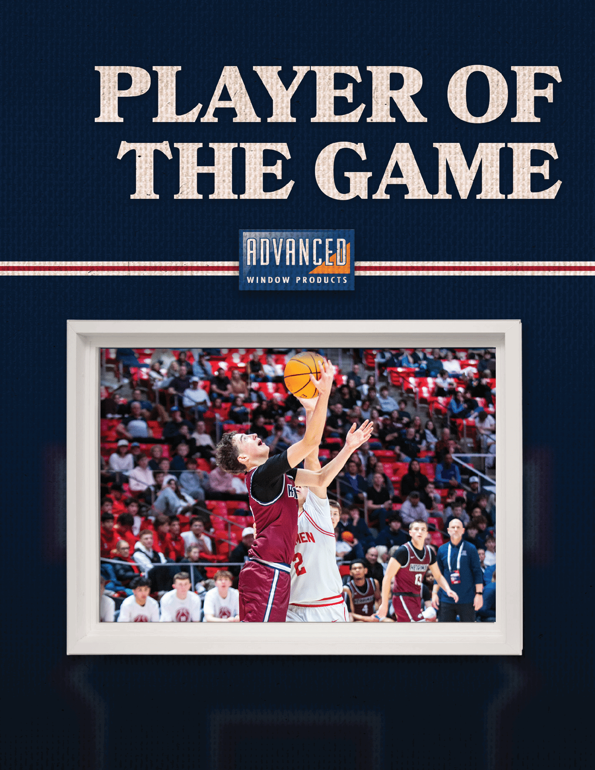 A basketball player is attempting to block a shot. AI generated content