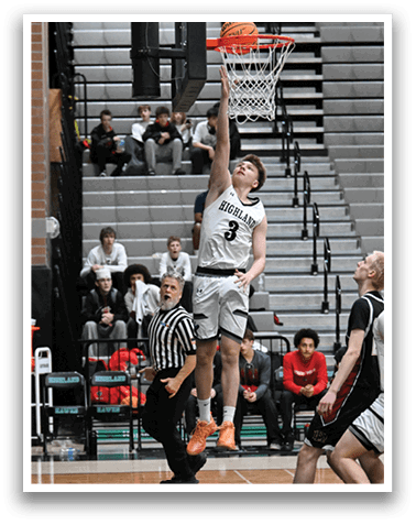 A basketball player leaps to dunk the ball through the hoop. AI generated content