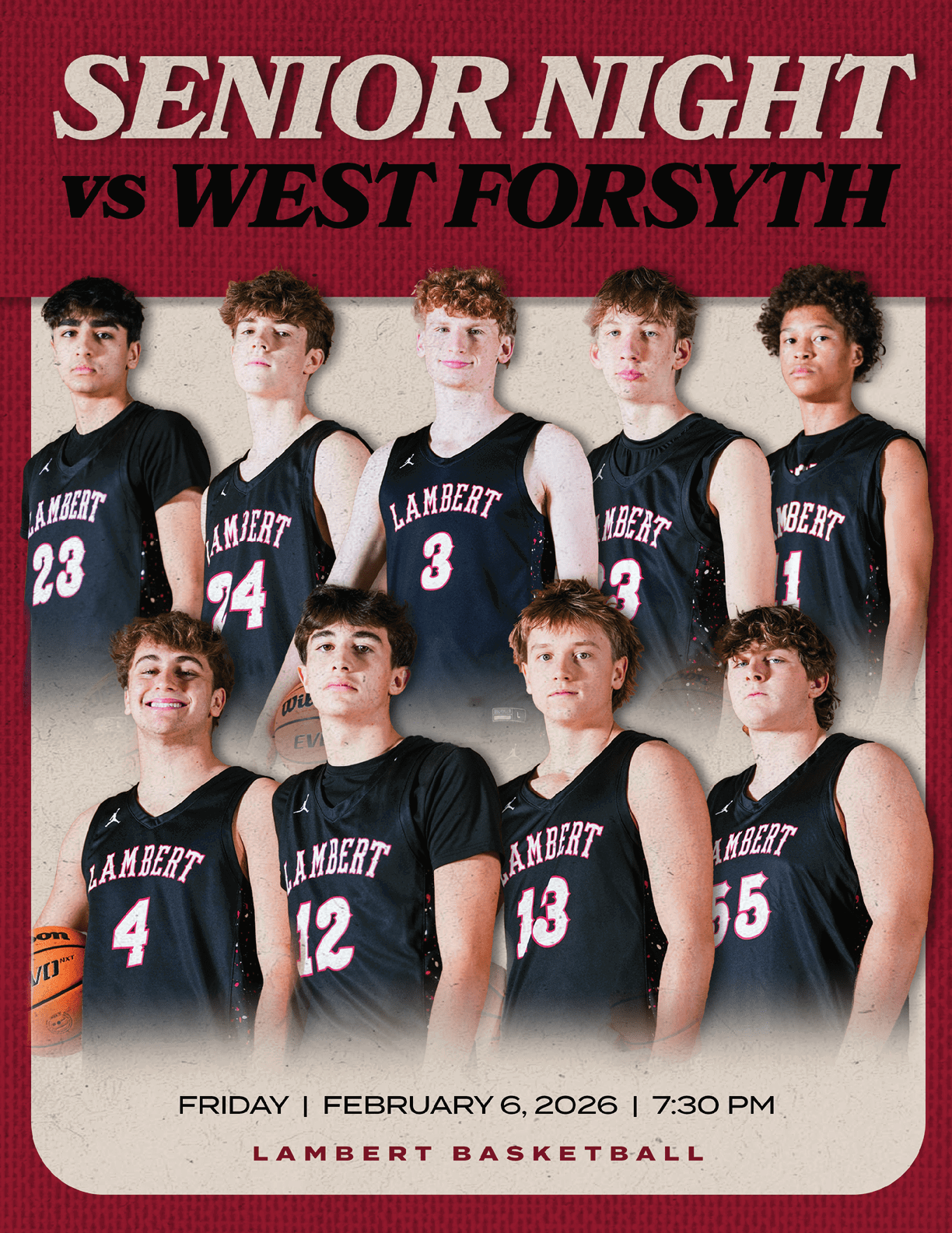 A group of young men in black basketball uniforms pose for a photo. AI generated content