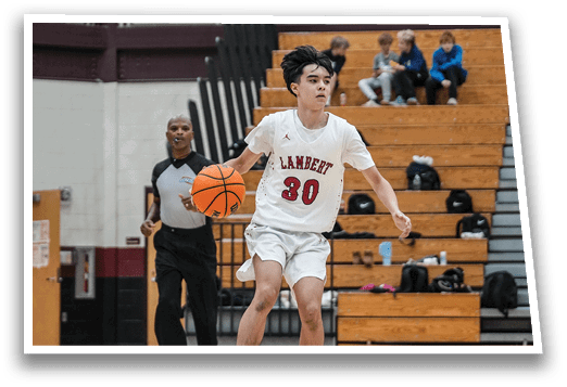 A basketball player in a white shirt and red shoes is holding a basketball. AI generated content