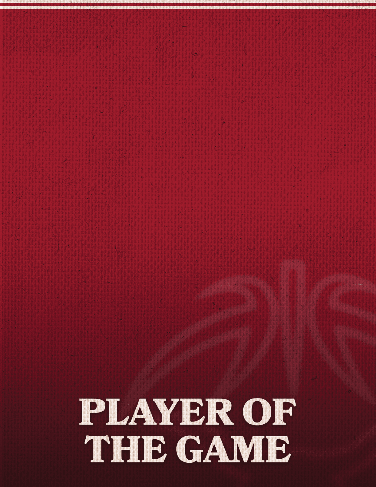 A red and white poster with a basketball player on it. AI generated content