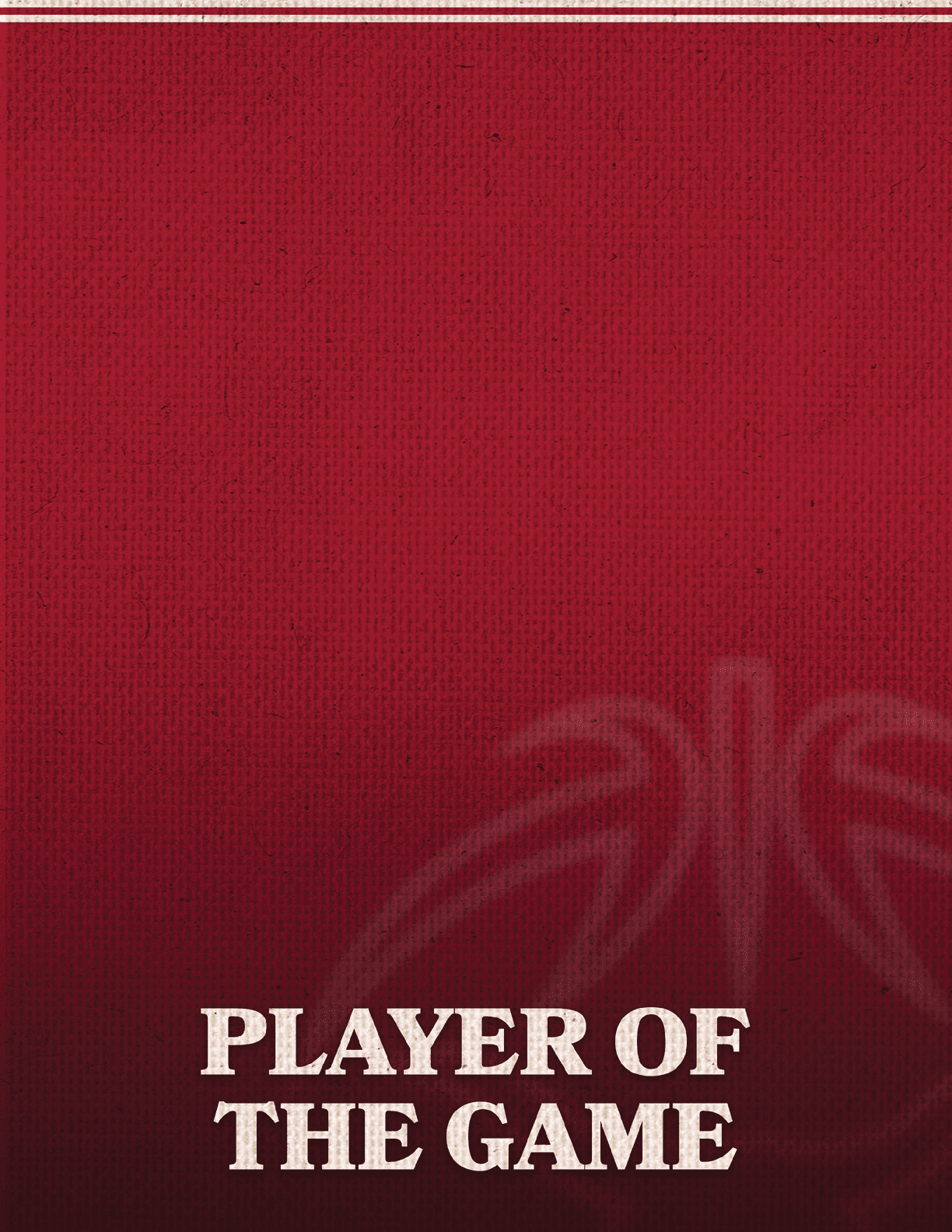 A red and white poster with a basketball player on it. AI generated content