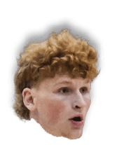 A man with red hair and a beard has his mouth open. AI generated content