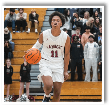 A basketball player with the number 11 on his jersey is holding a basketball on the court. AI generated content