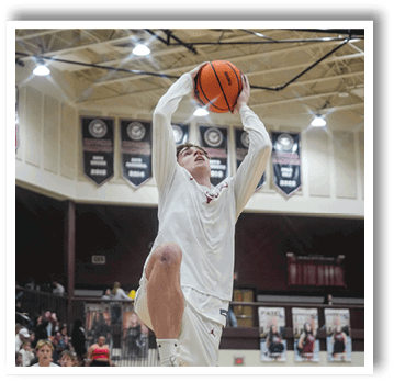 A basketball player is jumping in the air to catch a basketball. AI generated content