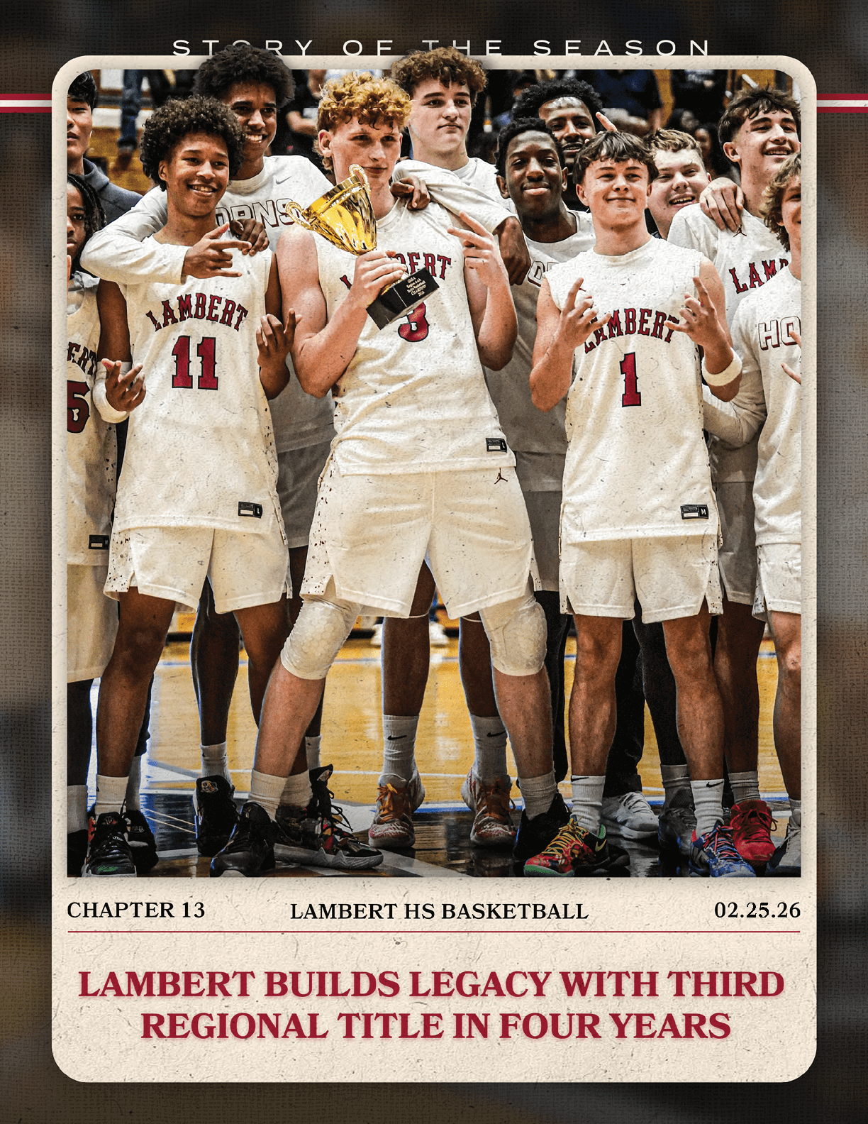 Basketball players celebrating with trophies. AI generated content