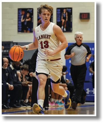 A basketball player wearing a white jersey with the number 13 on it is running with the ball. AI generated content