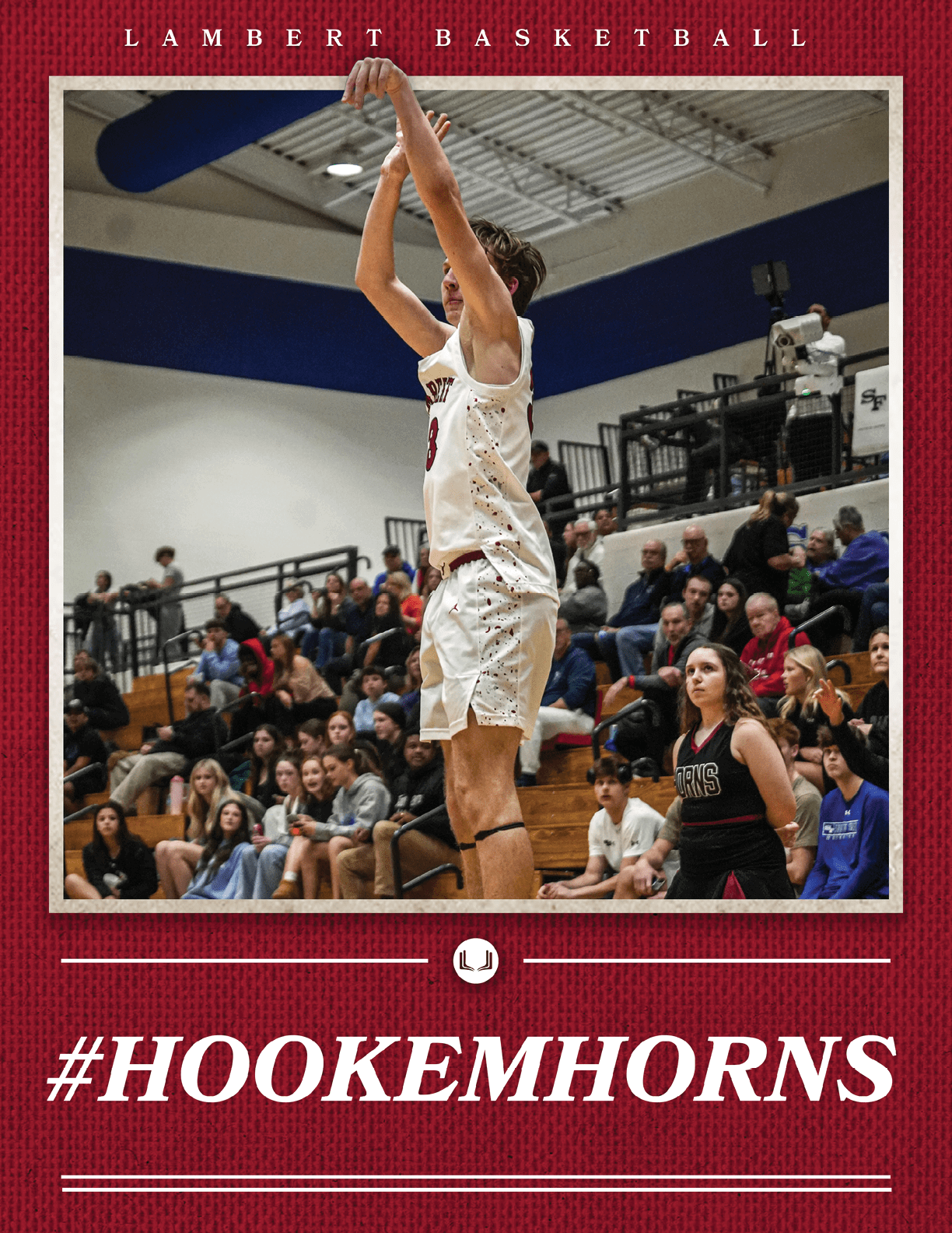 A basketball player is jumping in the air to shoot the ball. AI generated content