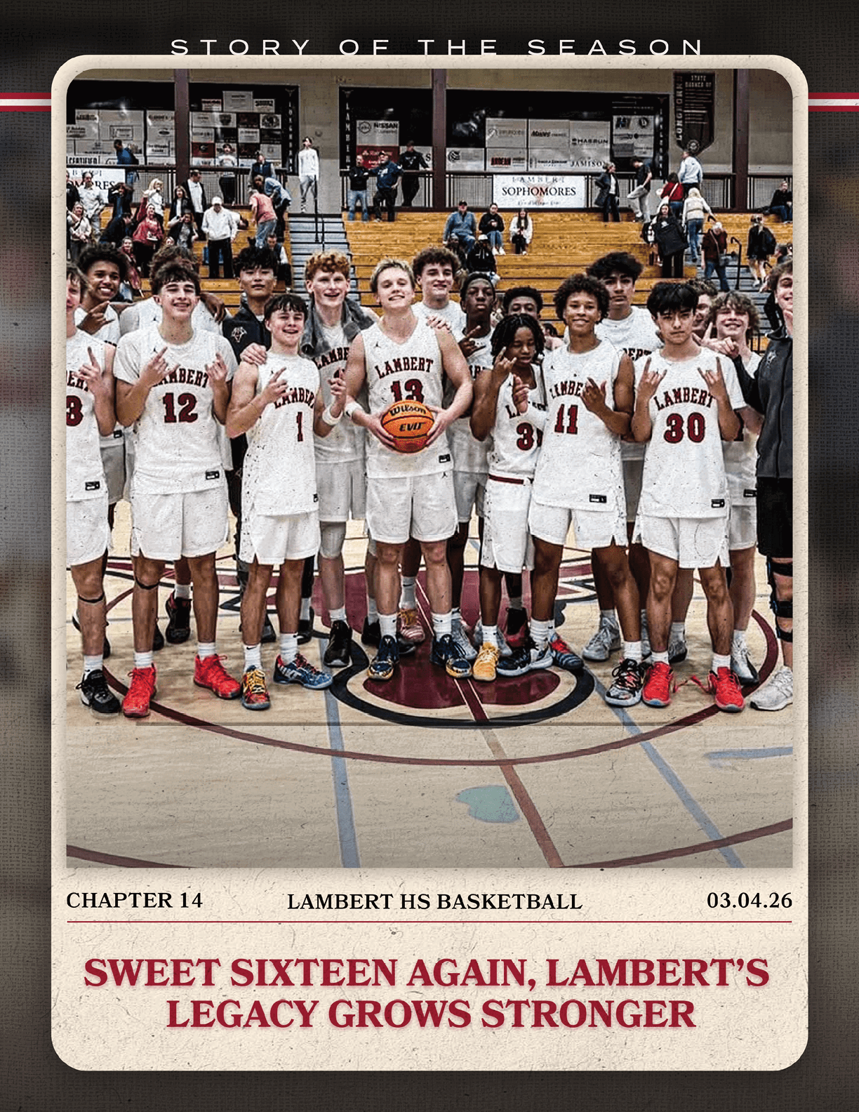 A group of basketball players pose with their coaches and teammates. AI generated content