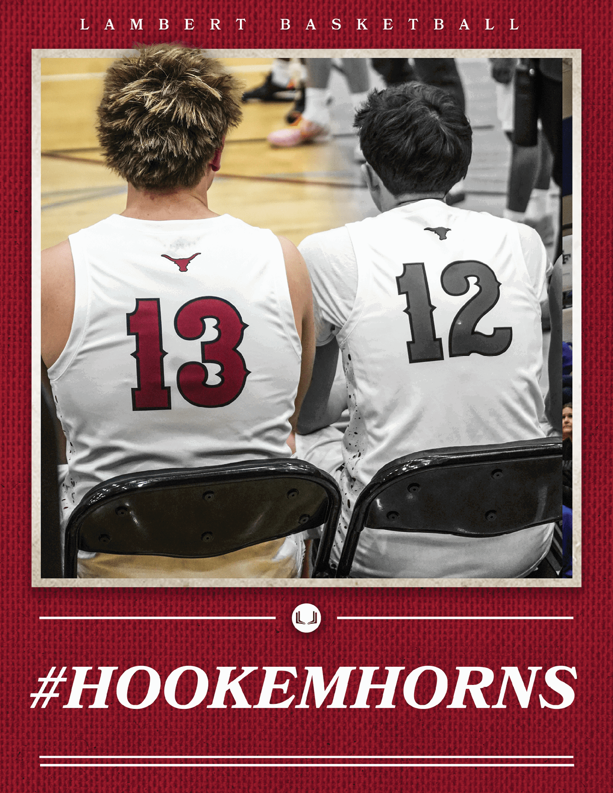 Two men wearing basketball uniforms sit on chairs. AI generated content