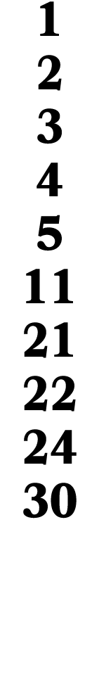 1 2 3 4 5 11 21 22 24 30 