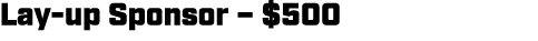 Lay up Sponsor – $500