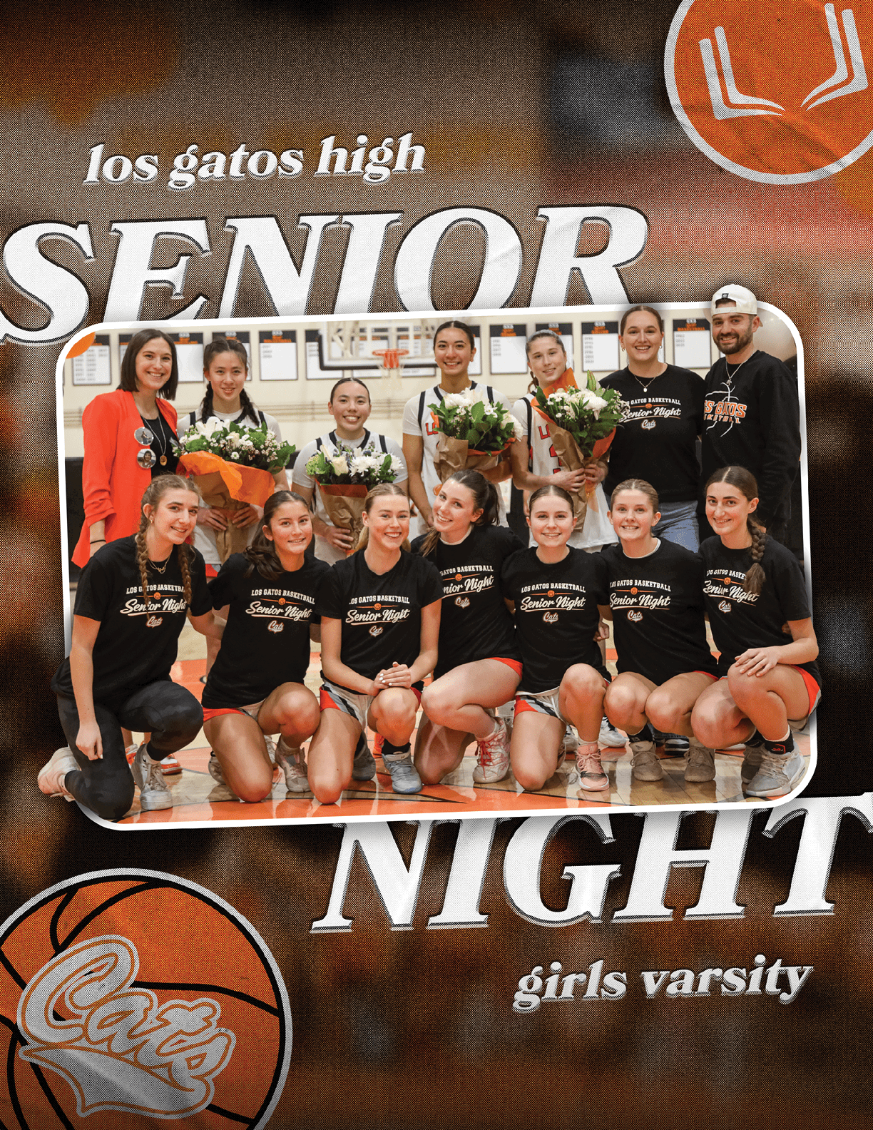 A group of girls in black shirts pose for a photo. AI generated content