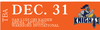 San Luis Obi Kaiser Arena Aptos/SC Warriors Invitational,DEC. 31,TB