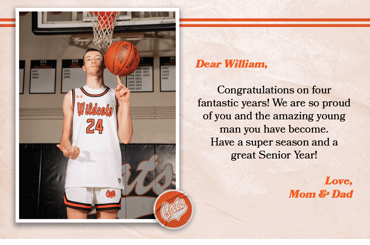 Dear William, Congratulations on four fantastic years! We are so proud of you and the amazing young man you have beco...
