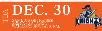 San Luis Obi Kaiser Arena Aptos/SC Warriors Invitational,DEC. 30,TB