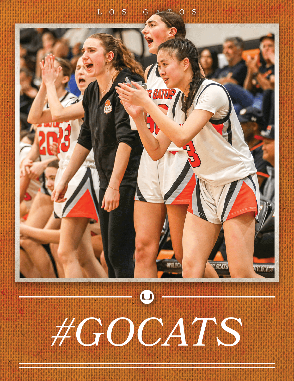 Three female basketball players celebrating a win. AI generated content