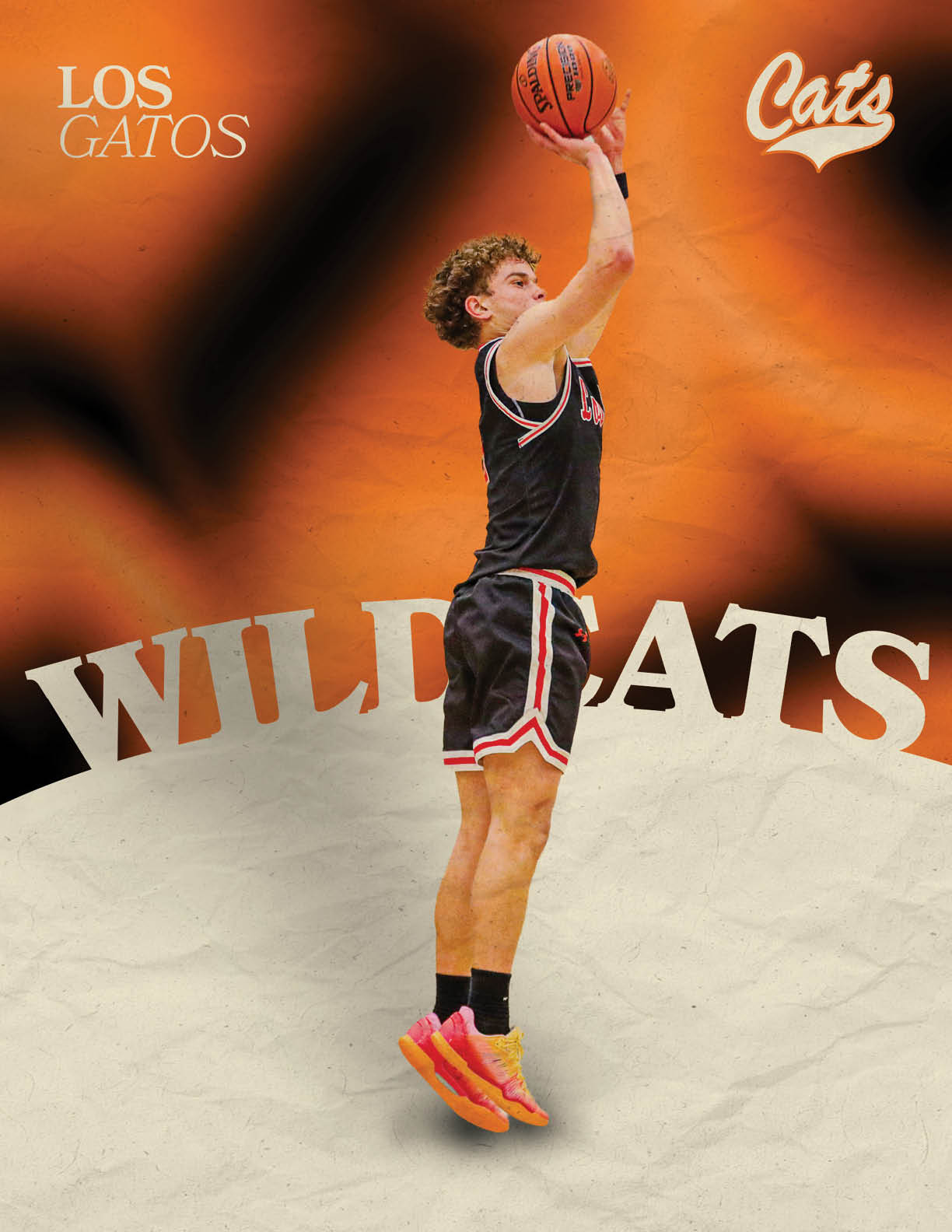 A man wearing a black and red jersey is jumping up to catch a basketball. AI generated content