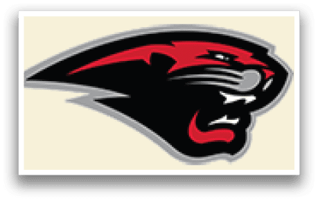 A black and red panther head logo. AI generated content