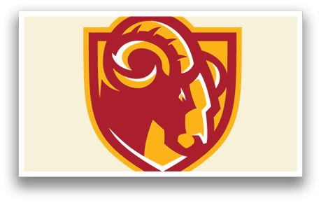 A red and yellow logo with a ram's head. AI generated content