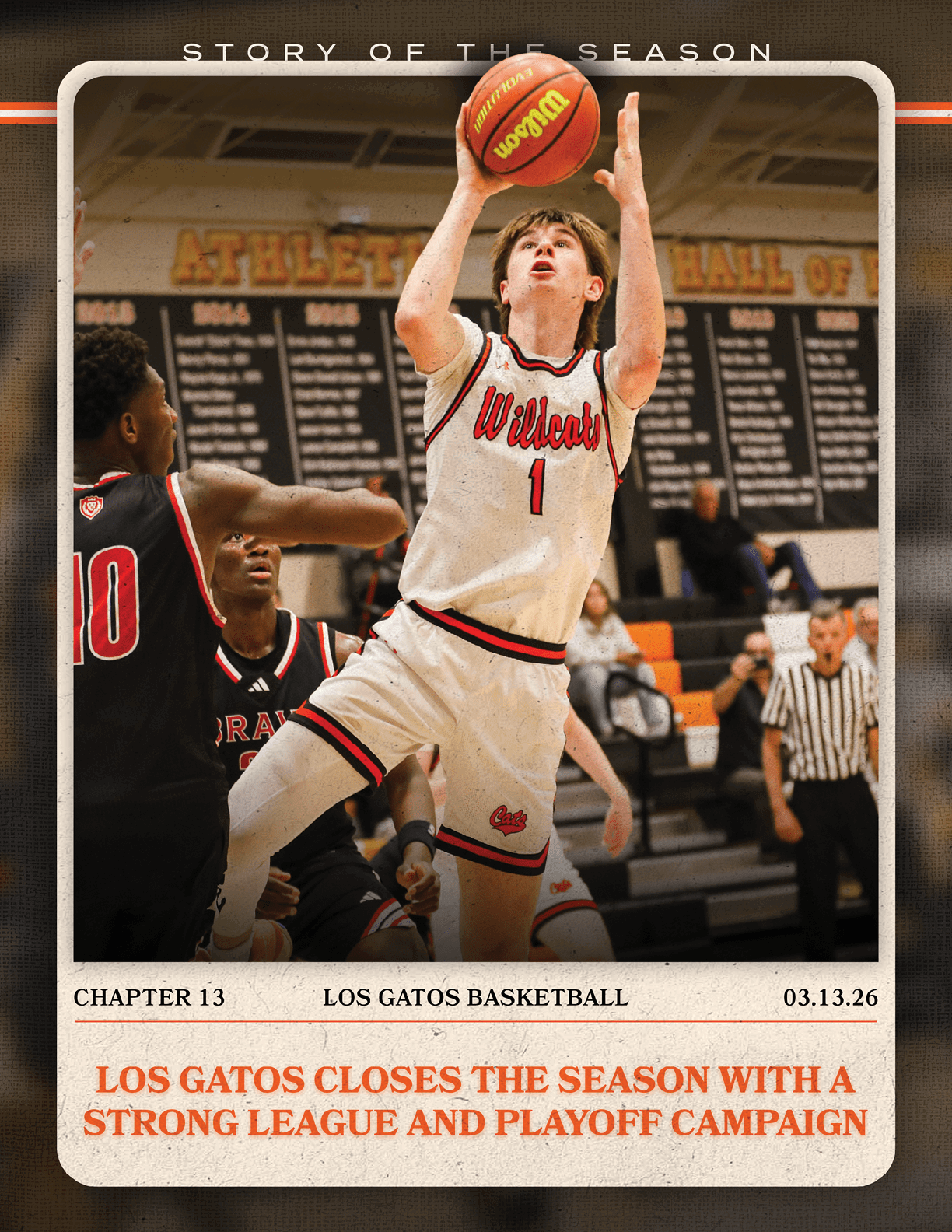 A basketball player in a white jersey with the number 1 on it is jumping in the air to shoot a basket. AI generated content