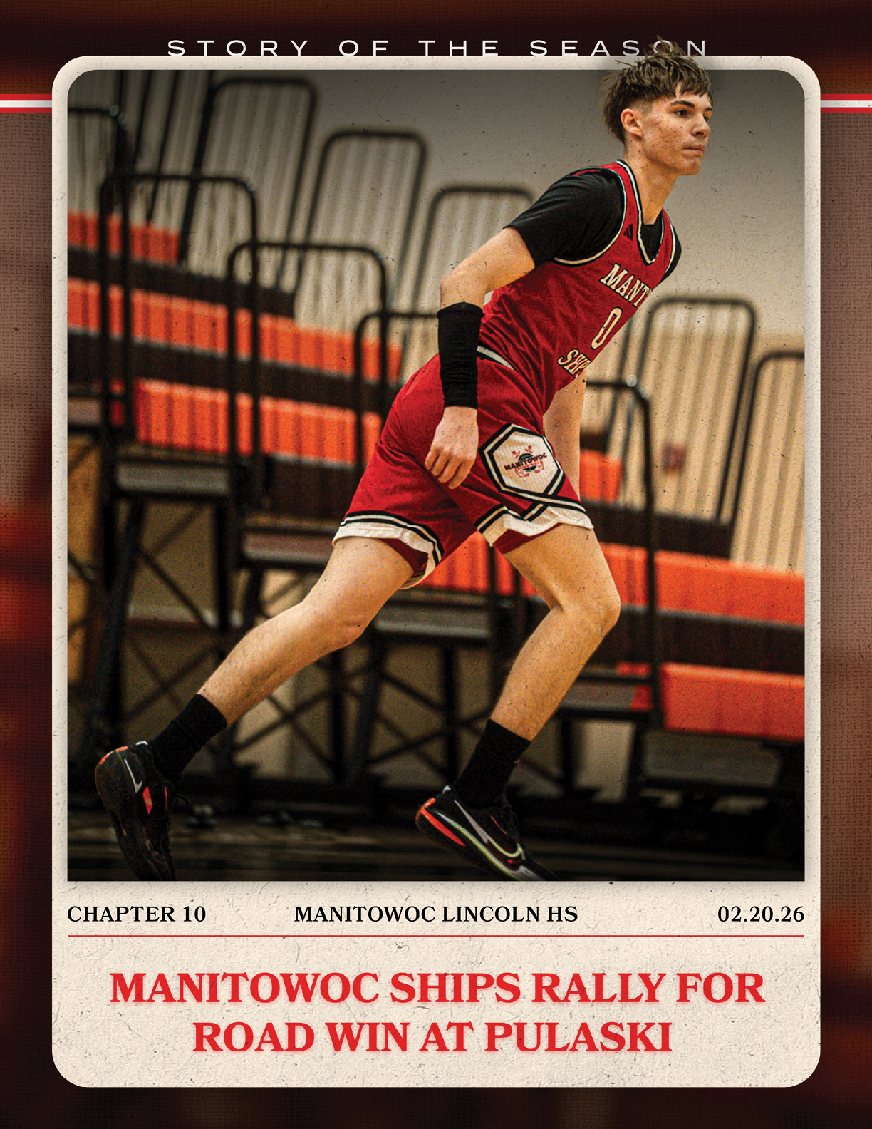 A man in a red jersey is running on a basketball court. AI generated content