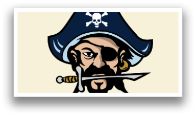 A pirate logo with a skull and crossbones. AI generated content