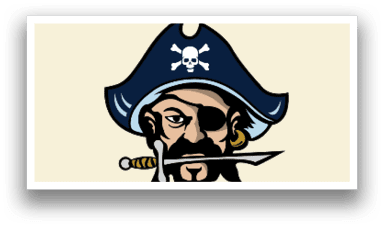 A pirate logo with a skull and crossbones. AI generated content
