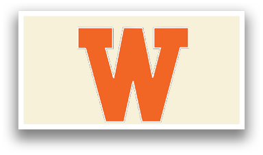 A large W is shown in orange and brown. AI generated content