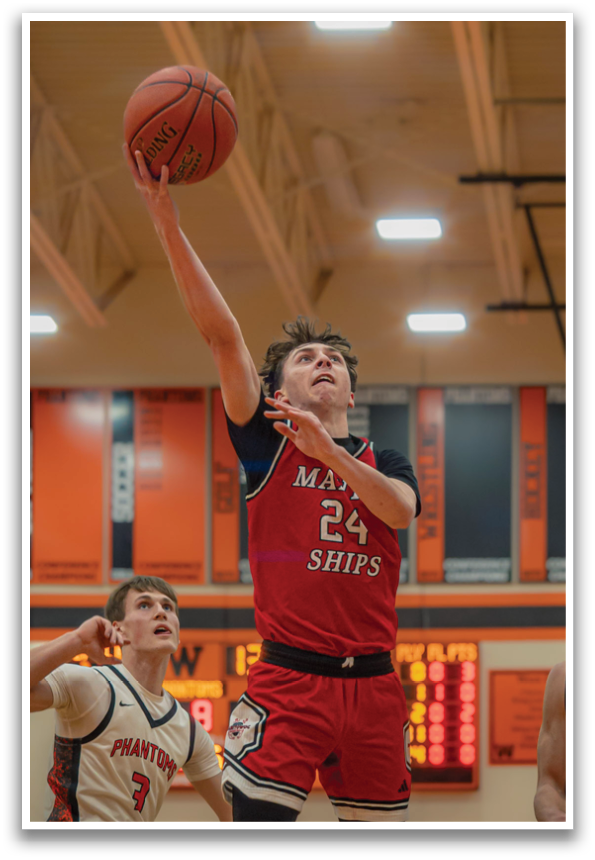 A basketball player in a red jersey is jumping up to grab the ball. AI generated content