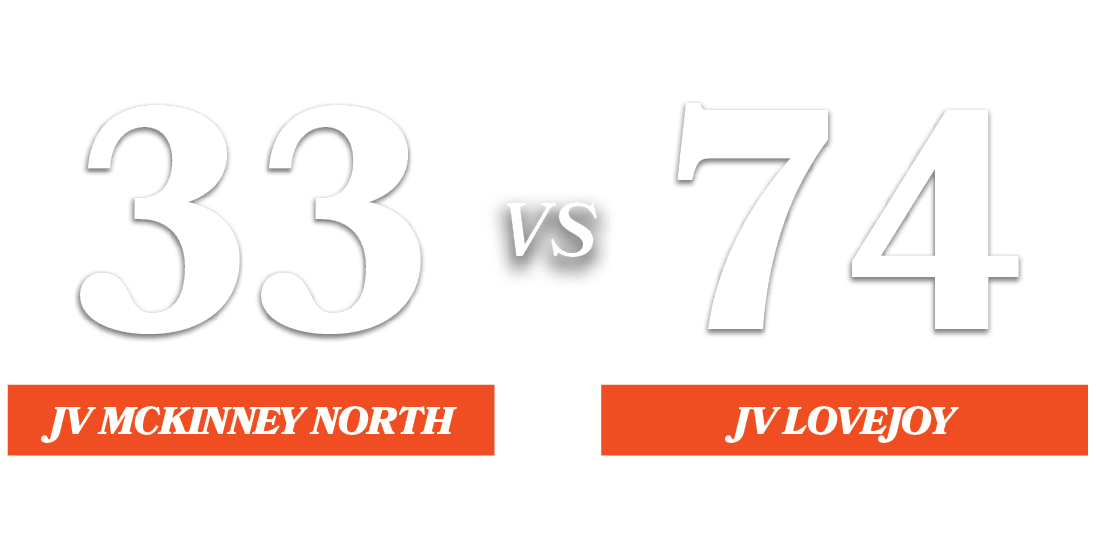 74,33,VS,JV lovejoy,JV McKinney Nort