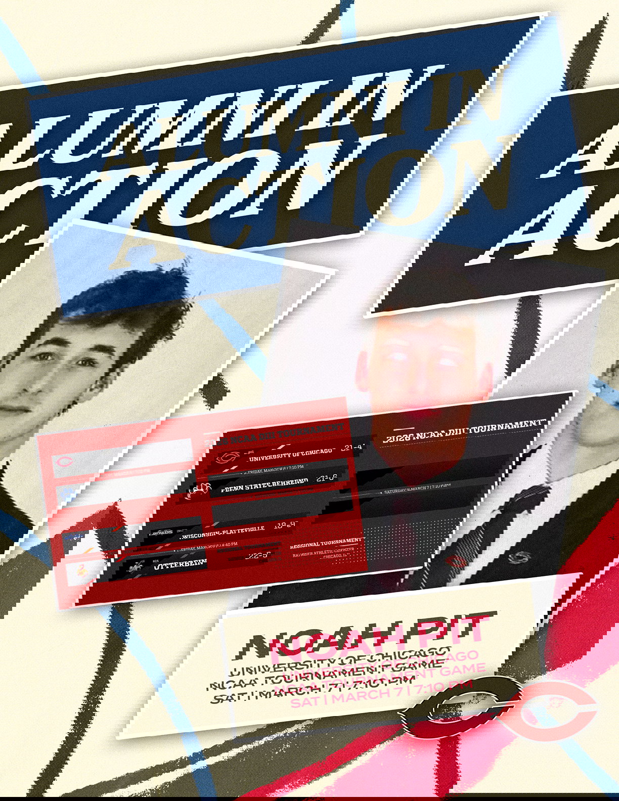 A man wearing a suit and tie is featured on a poster. AI generated content