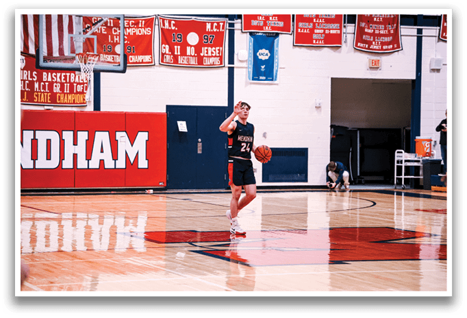 A basketball player is holding a ball on a court. AI generated content