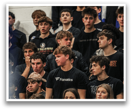 A group of people wearing black shirts are standing in a line. AI generated content