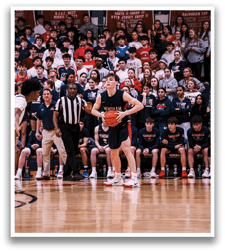 A basketball player is holding a basketball while standing on a court. AI generated content