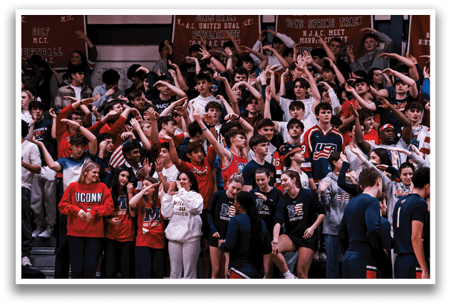 A group of people are sitting in the bleachers, watching a game. AI generated content