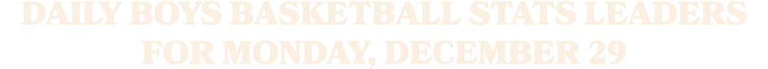 Daily boys basketball stats leaders for Monday, December 29
