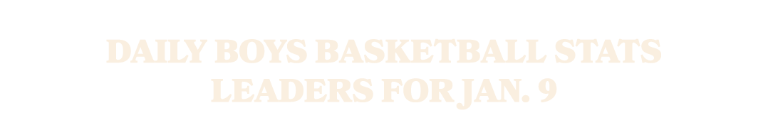 Daily boys basketball stats leaders for Jan. 9