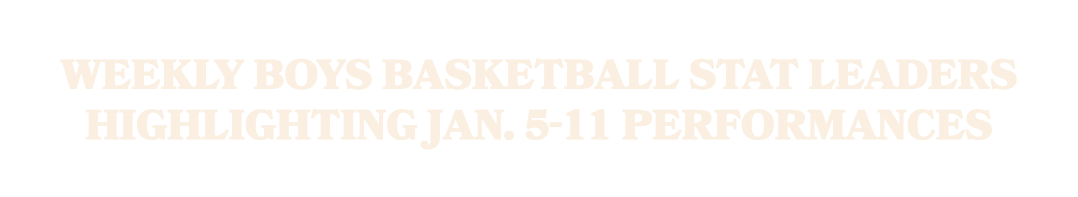 Weekly boys basketball stat leaders highlighting Jan. 5 11 performances