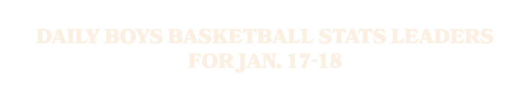 Daily boys basketball stats leaders for Jan. 17 18