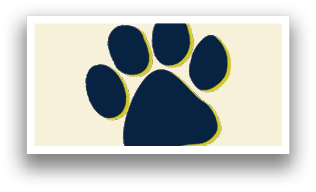 A paw print in blue and yellow. AI generated content
